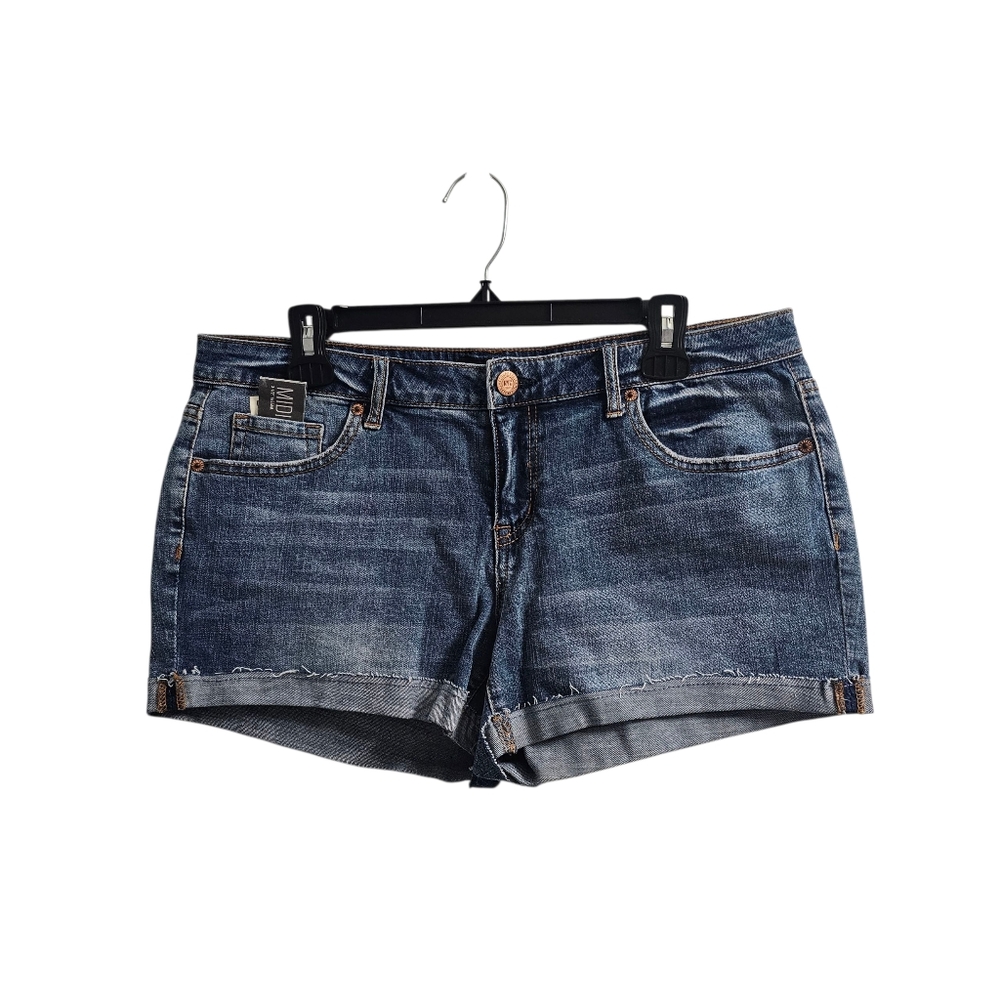 Aeropostale Cuffed Midi Jean Shorts Size 12 Mid Rise